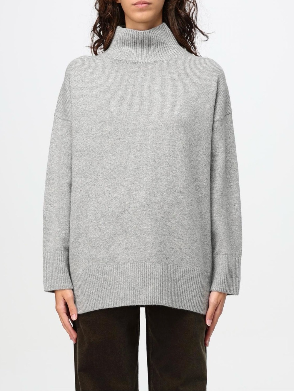 Vince Light Gray Turtleneck Sweater wool cashmere
